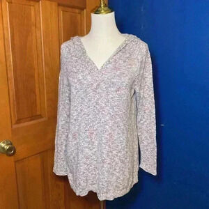 J. Jill Women's Multicolor Hooded Cotton Blend Pullover Sweater. Size Small.